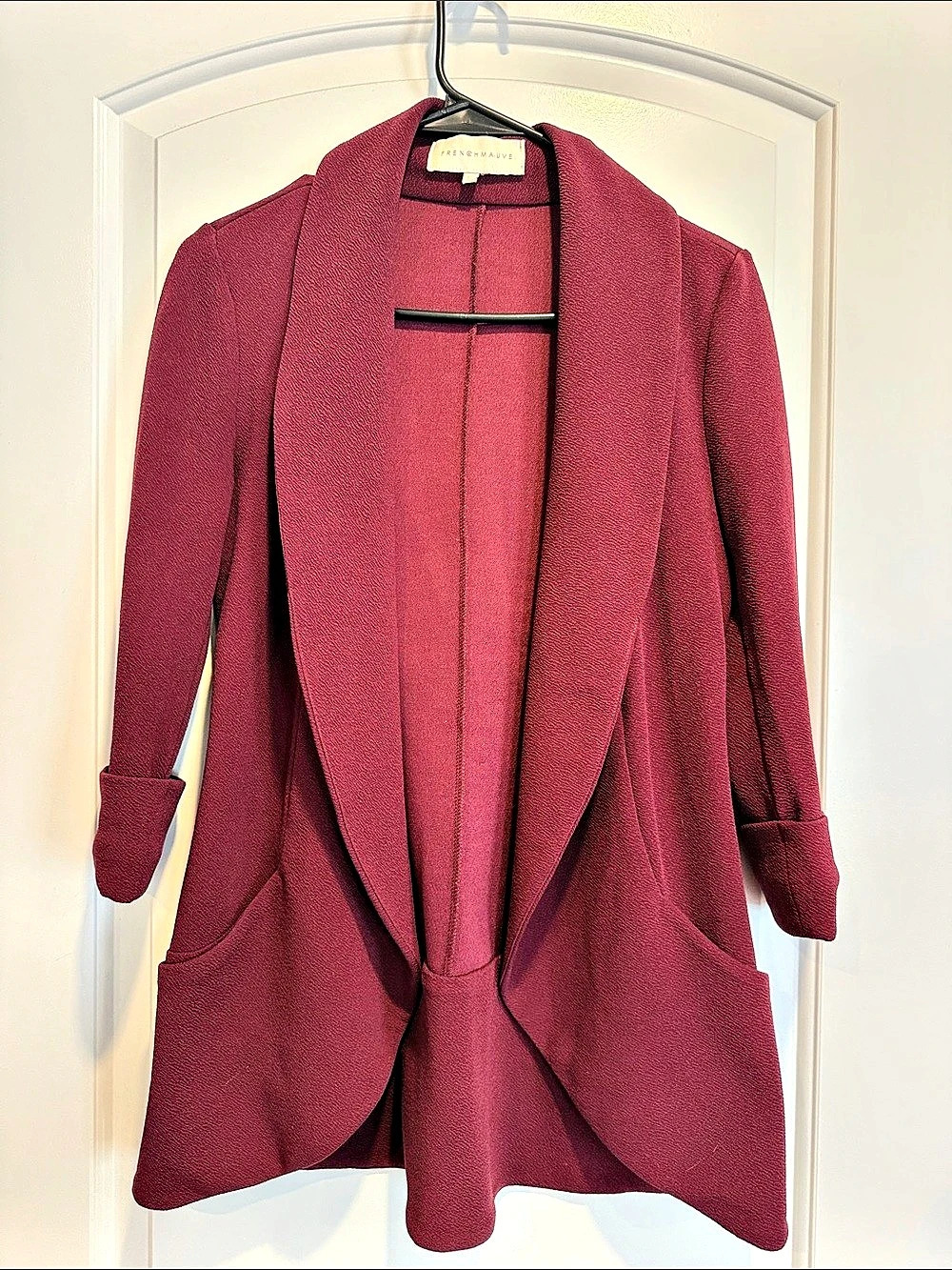 French Mauve Melanie Knit Blazer Red XS
